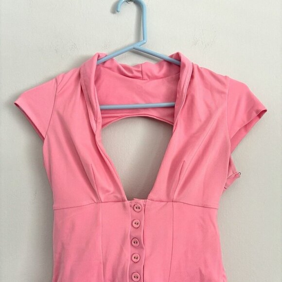 NEW We Are HAH Had Me At Hello Pink One Piece Bodysuit Women’s Size Medium - Picture 3 of 8